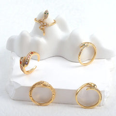 Snake Shape Zircon Ring for Men and Women