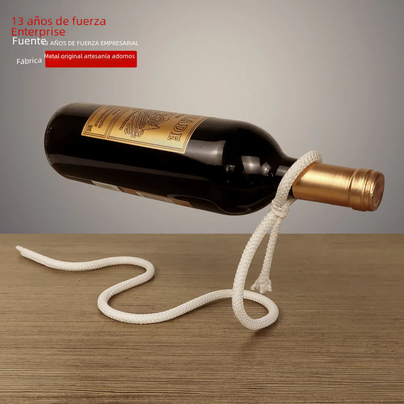 Suspended Rope Wine Bottle