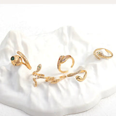 Snake Shape Zircon Ring for Men and Women