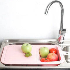 Kitchen Plastic Multifunctional Chopping Board with Drain Basket