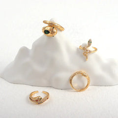 Snake Shape Zircon Ring for Men and Women