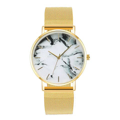 Fashion Rose Gold Mesh Band Creative Marble Female Wrist Watch Luxury Women Quartz Watches Gifts Relogio Feminino