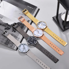 Fashion Rose Gold Mesh Band Creative Marble Female Wrist Watch Luxury Women Quartz Watches Gifts Relogio Feminino
