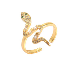 Snake Shape Zircon Ring for Men and Women
