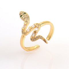 Snake Shape Zircon Ring for Men and Women