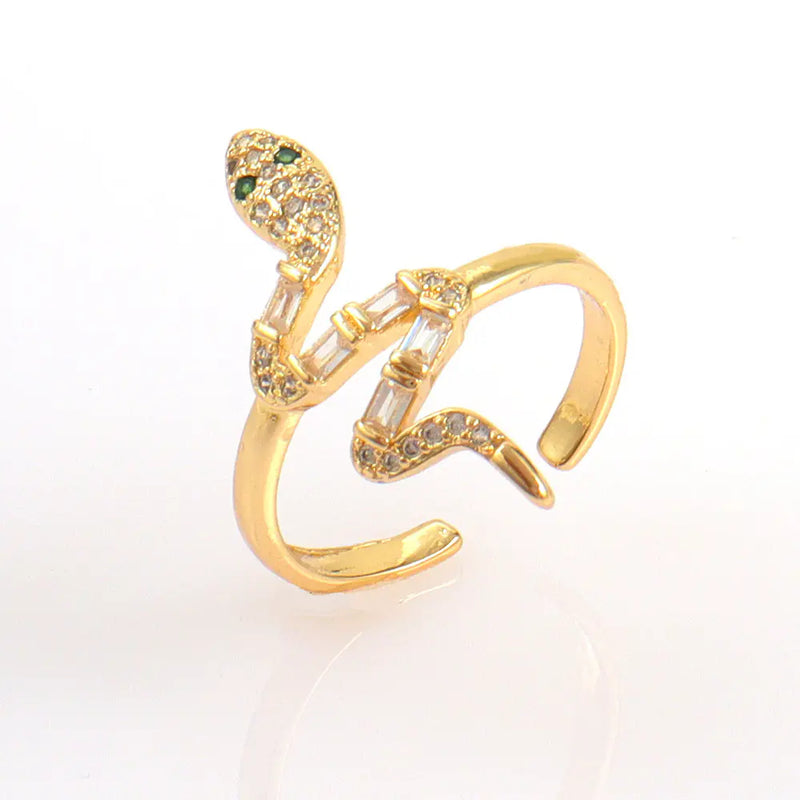 Snake Shape Zircon Ring for Men and Women