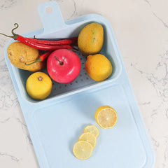 Kitchen Plastic Multifunctional Chopping Board with Drain Basket