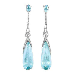 Blue Crystal Water Drop Earrings